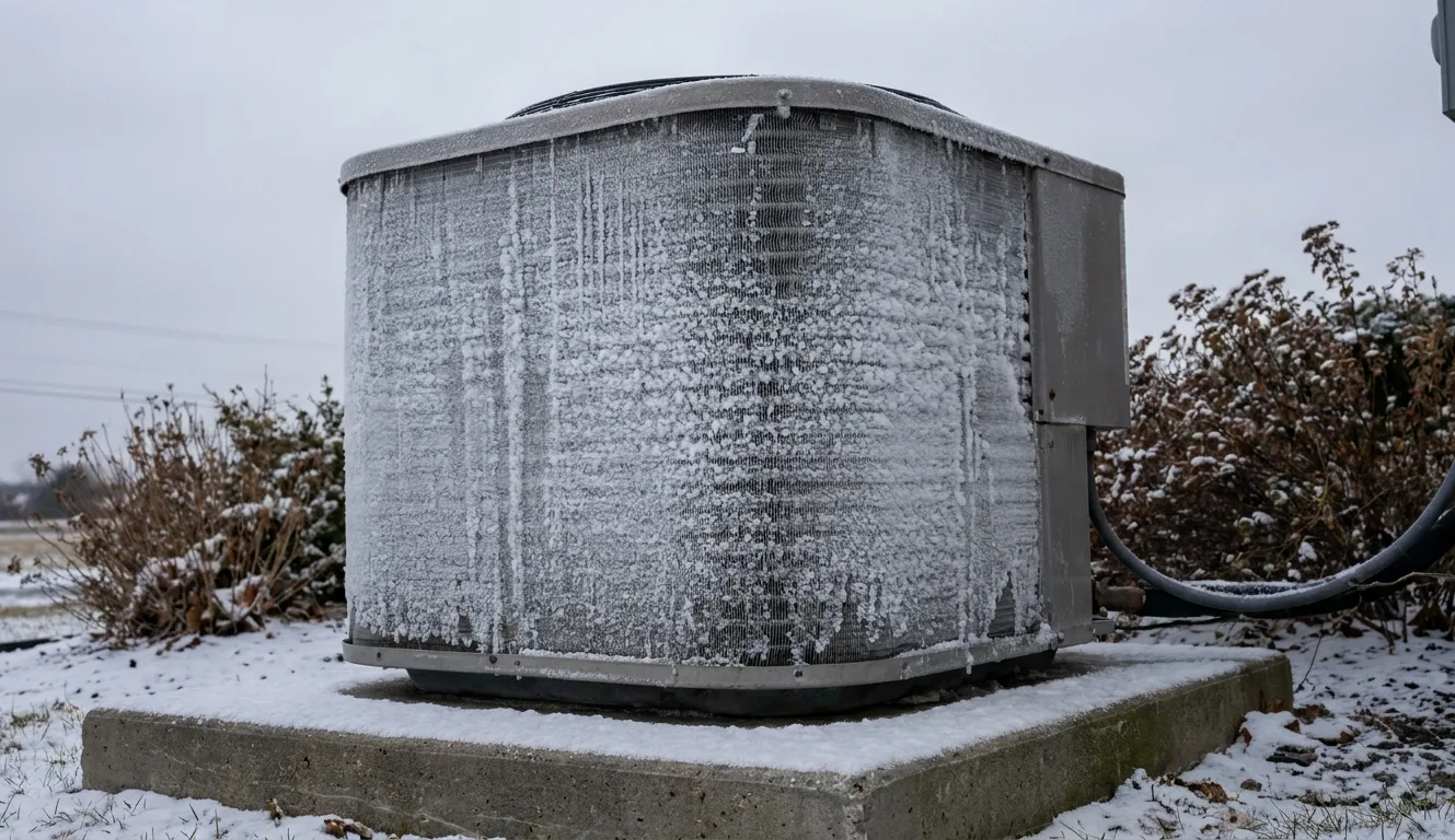 Frost on a heat pump coil